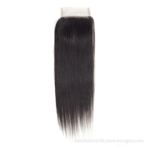 Free Sample remy hair extension Straight 4*4 closure human hair peruvian virgin closure human hair extension